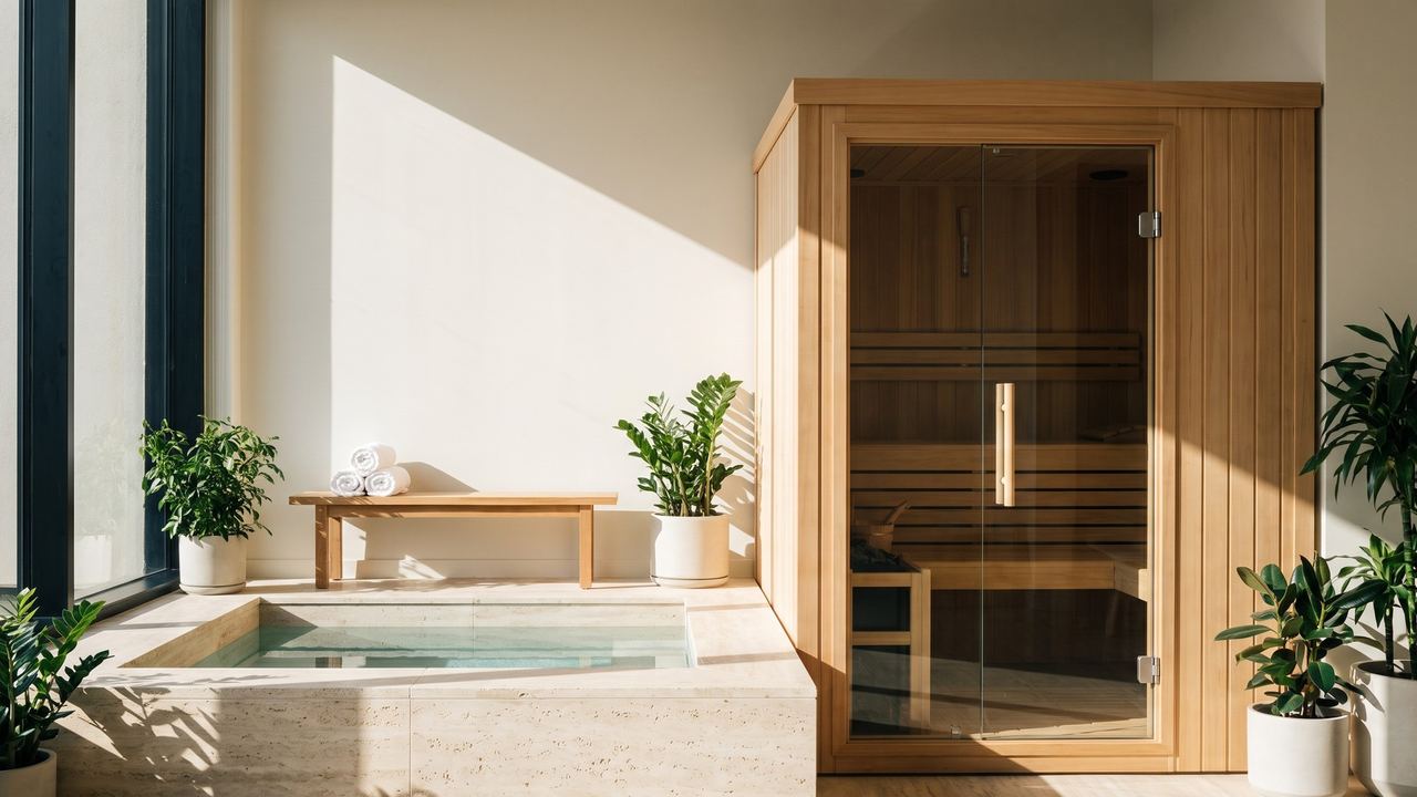Espace de récupération avec sauna et bain froid