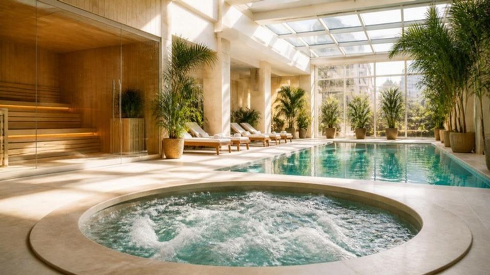 Visuel d’illustration, sans lien avec le club proposé : Club de fitness avec spa et piscine